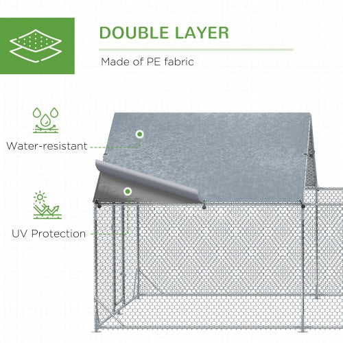 Large Metal Chicken Enclosure For Chicken Coop With Waterproof And UV Cover
