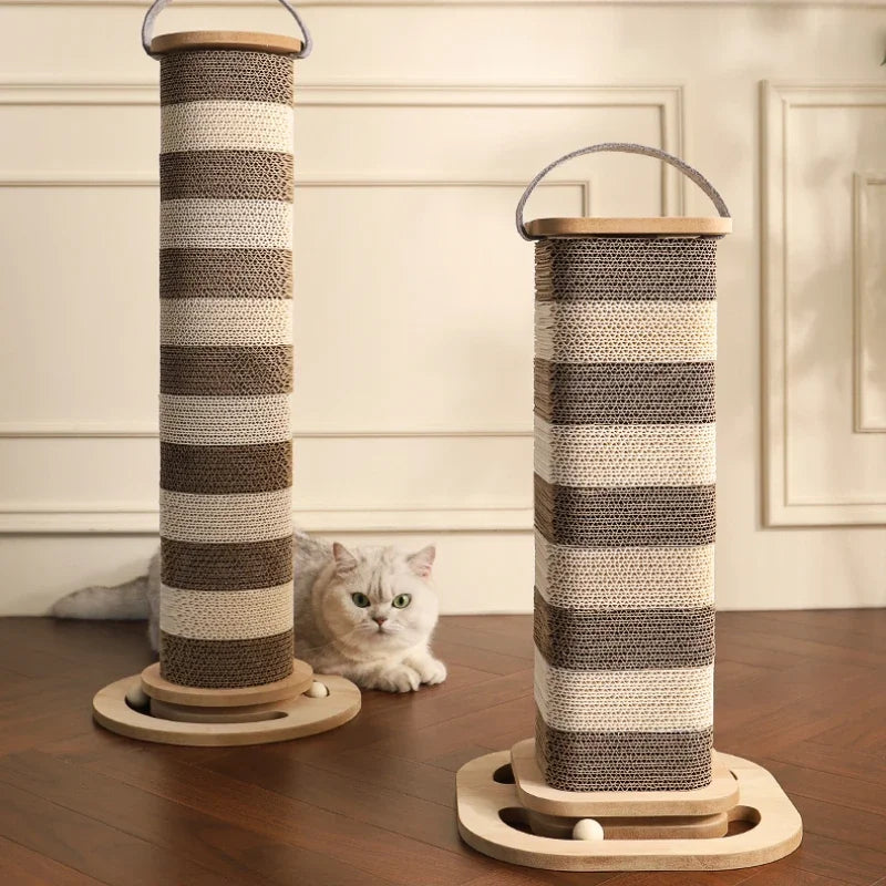 Striped Cat Scratch Tower And Play Balls