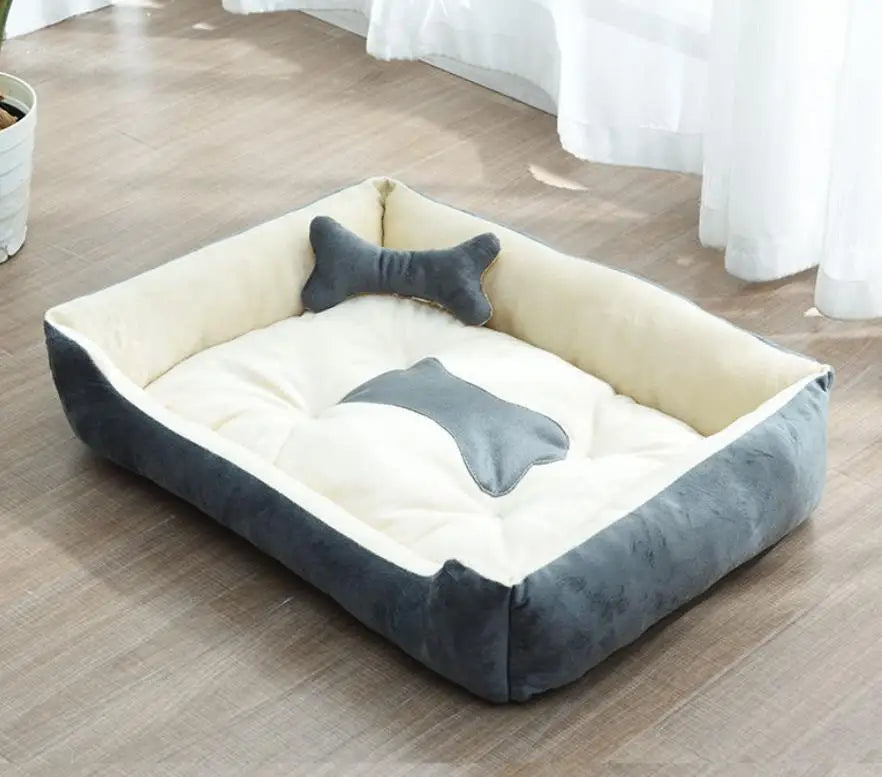 Pet Bed Soft Fleece Bone Design