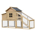 Wooden Chicken Enclosure, With Connecting Ramp, Removable Tray, Ventilated Window And Nesting Box, Natural