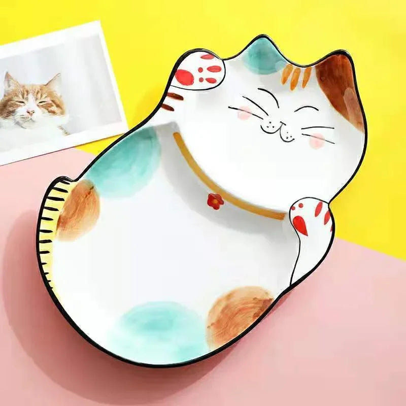 Beautiful Cartoon Cat Plates And Dishes