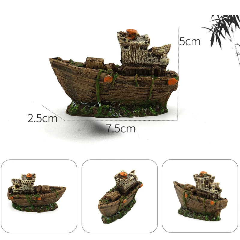 Aquarium Shipwreck Pirate Ship Decoration