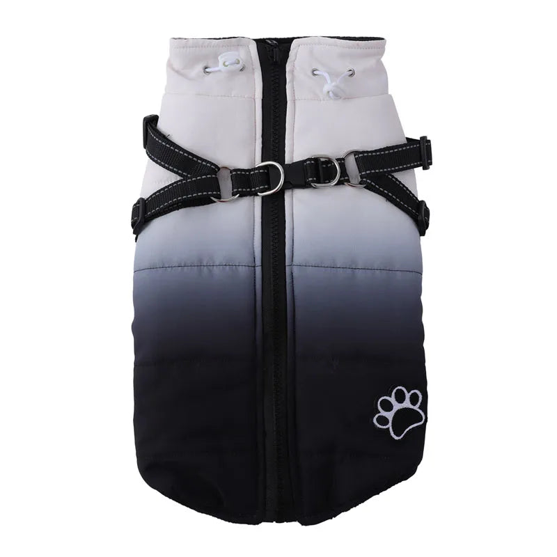 Waterproof Pet Winter Jacket With Harness and Reflective
