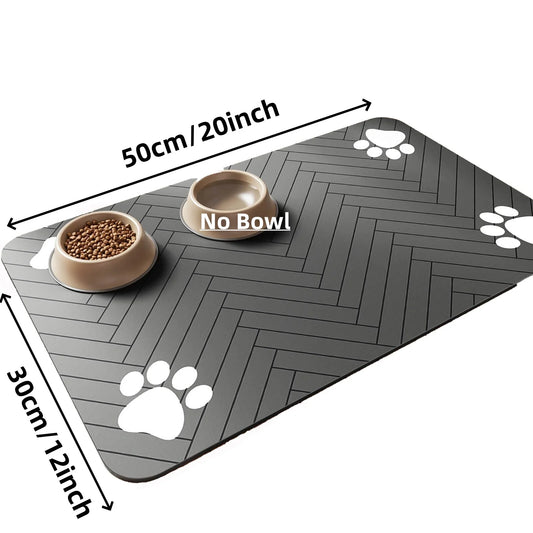 Pet Feeding Mat - Absorbent Paw Design - Love My Pet