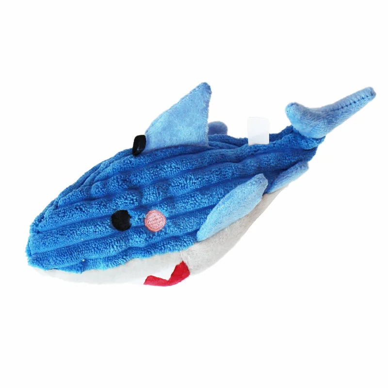 Plush Pet Toys Soft Squeaky Shark, Crab, Squid and Sea Horse