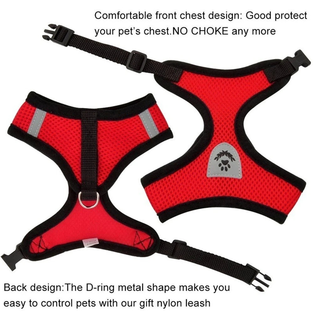 Pet Harness Adjustable Breathable Harnesses, Reflective