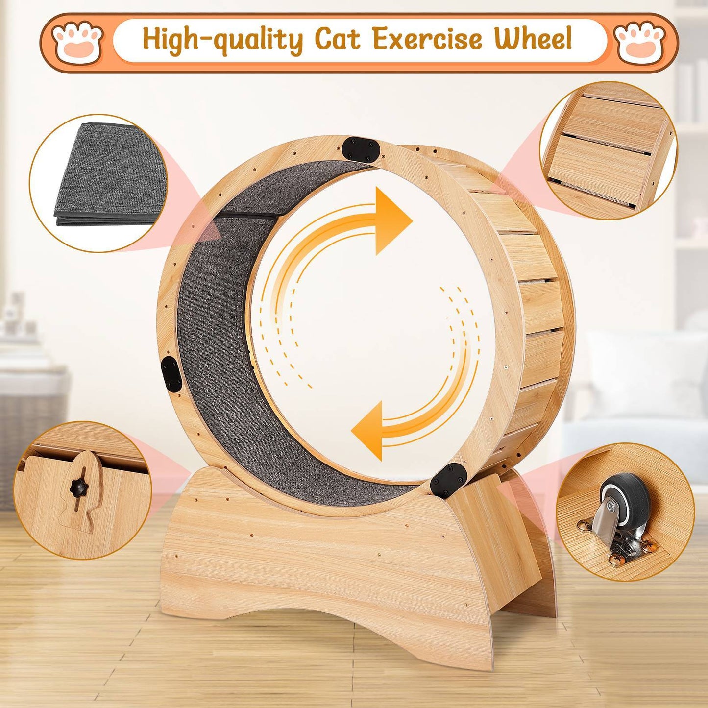 Cat Exercise Wheel Cat Treadmill With Carpeted Runway