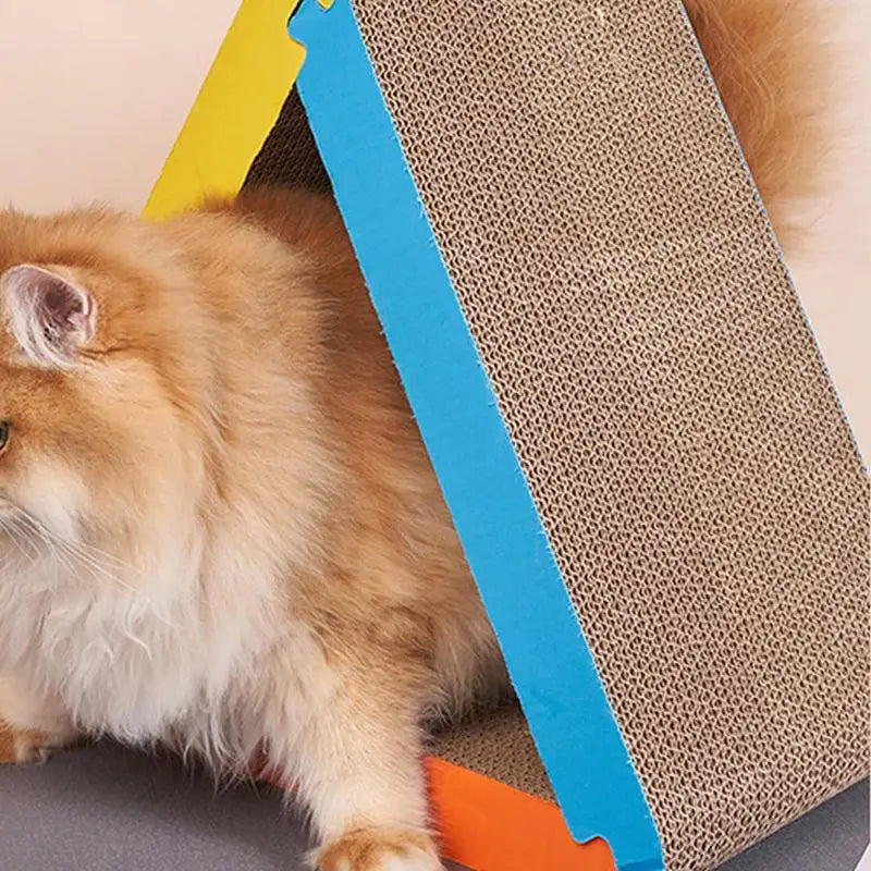 Cat Scratcher Foldable Triangle Cat Scratching Board 6 Usable Sides