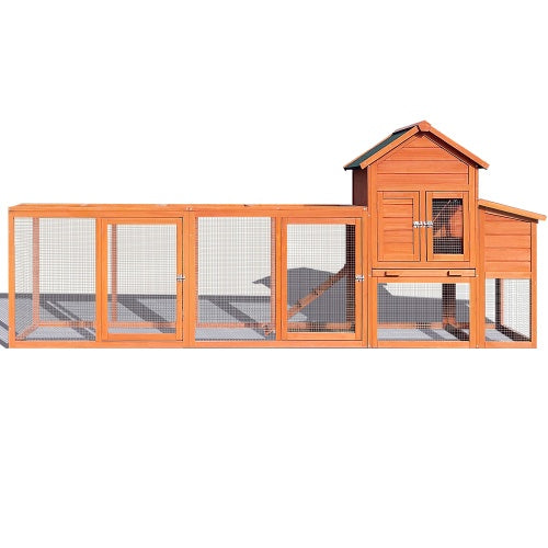 Large Wooden Chicken Coop, Outdoor Chicken Coop With Nest Box