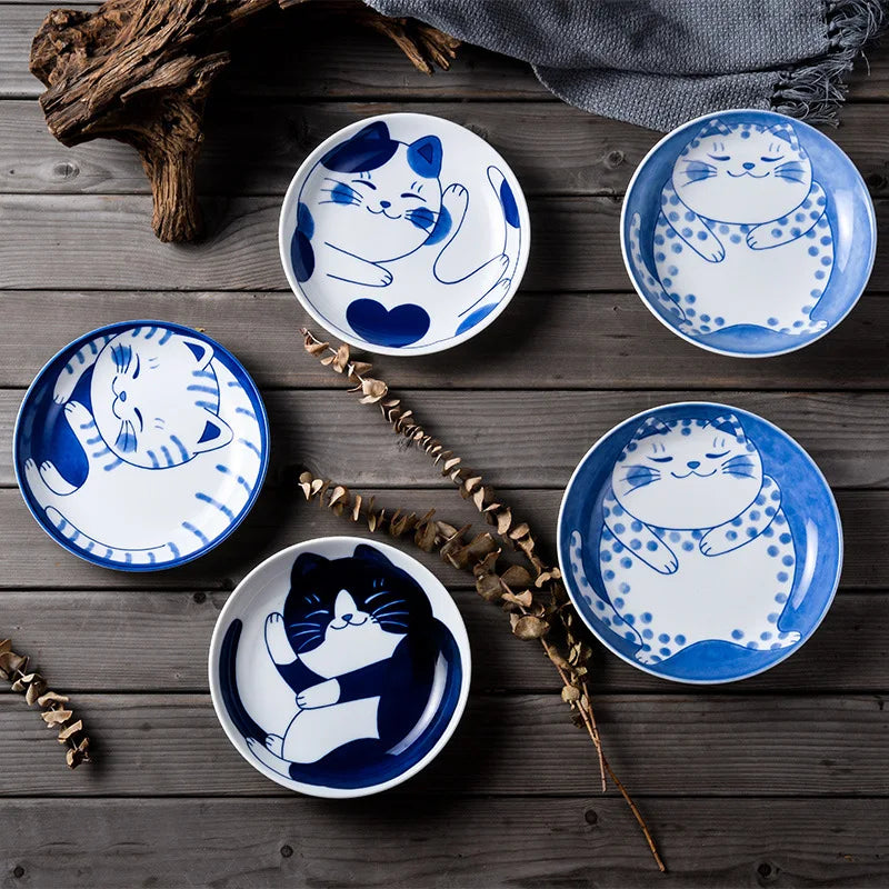Cute Cat Ceramic Dessert, Sauce Dish