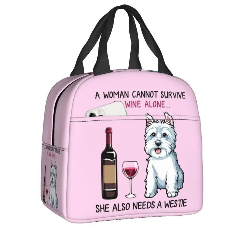 West Highland White Terrier Dog Thermal Insulated Lunch Bag