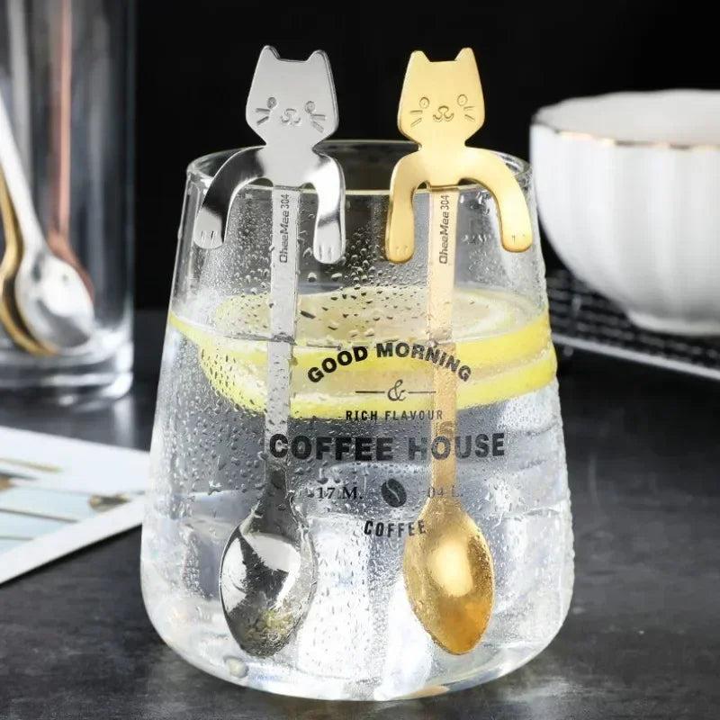 Stainless Steel Cat Coffee Spoon