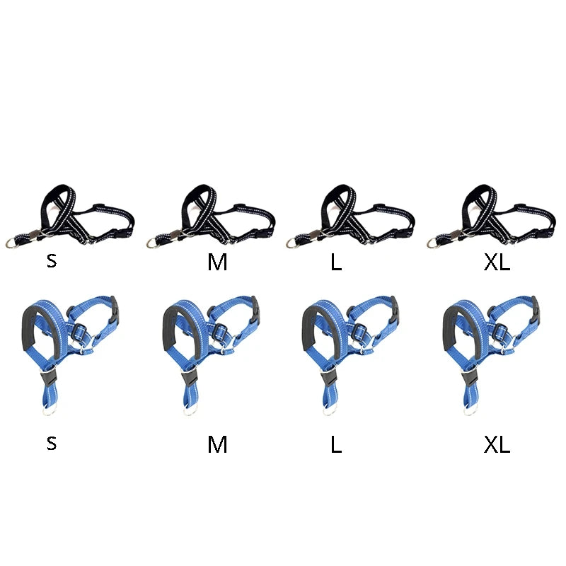 Dog Training Nylon Muzzle Set With Reflective Strips