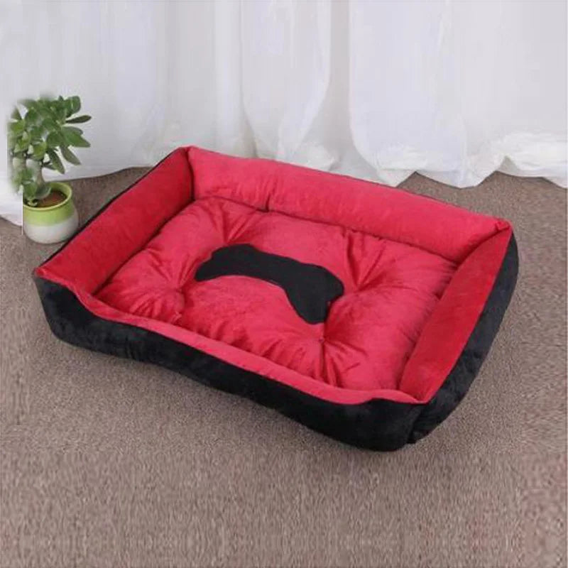 Pet Bed Soft Fleece Bone Design