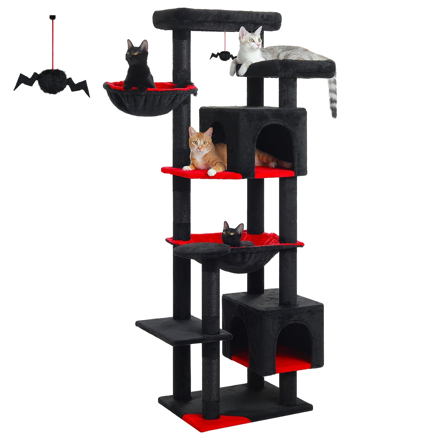 Tall Cat Tree, Multi-Level Tower with Super Large Hammock