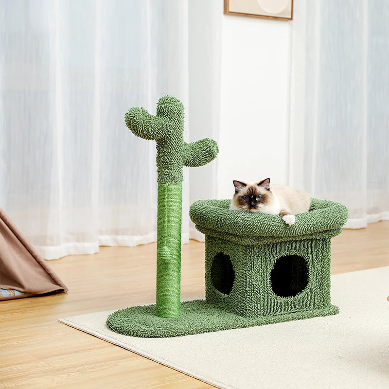 Cactus Cat Tree Tower with Sisal Scratching Post