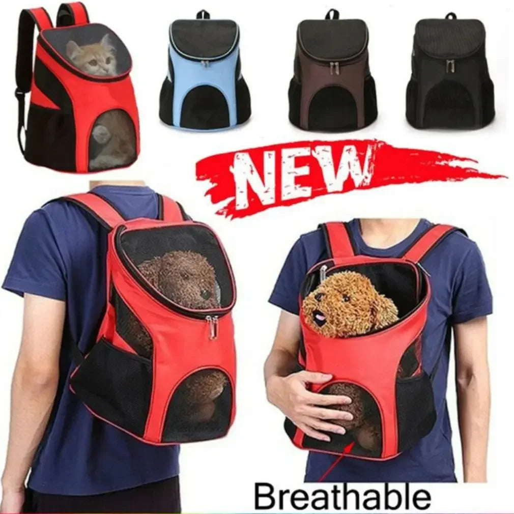 Pet Carrier and Backpack with Breathable Mesh and Padded Shoulders