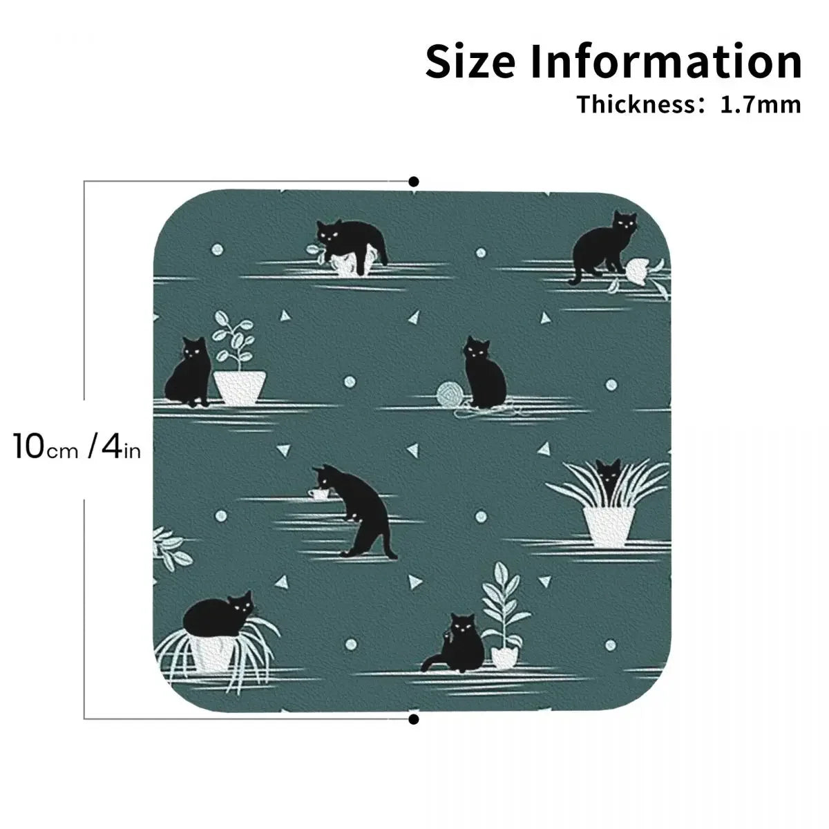 When The Black Cat Is Alone At Home Coasters, Placemats Set of 4