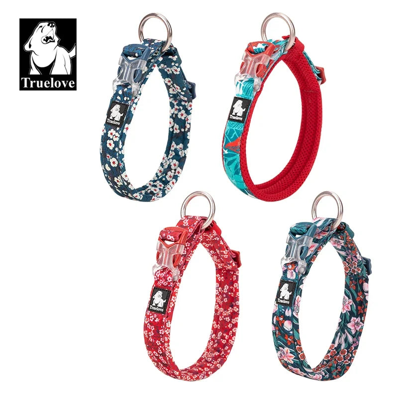 Floral Pet Collar With Padded Comfort Cushion