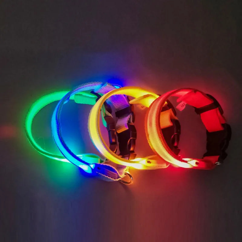 Nylon LED Pet Dog Collar USB Charging
