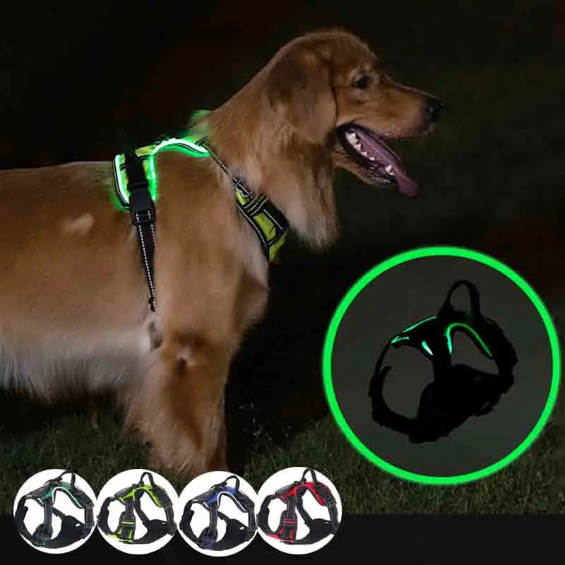 Adjustable Led Light Up Dog Harness Vest - Love My Pet