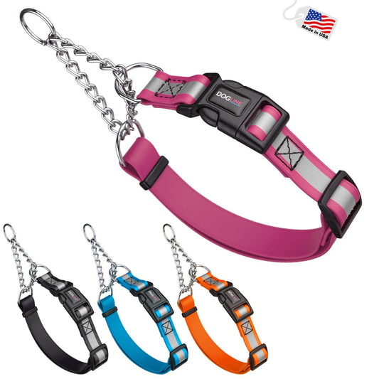 Reflective Biothane Martingale Collar with Quick Release Buckle
