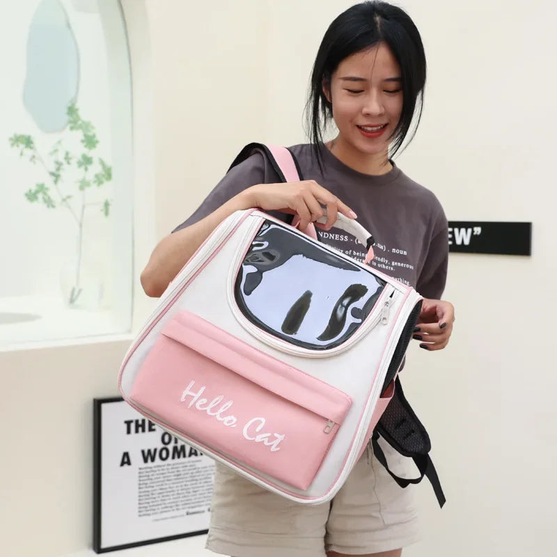 Breathable Portable "Hello Cat" Backpack