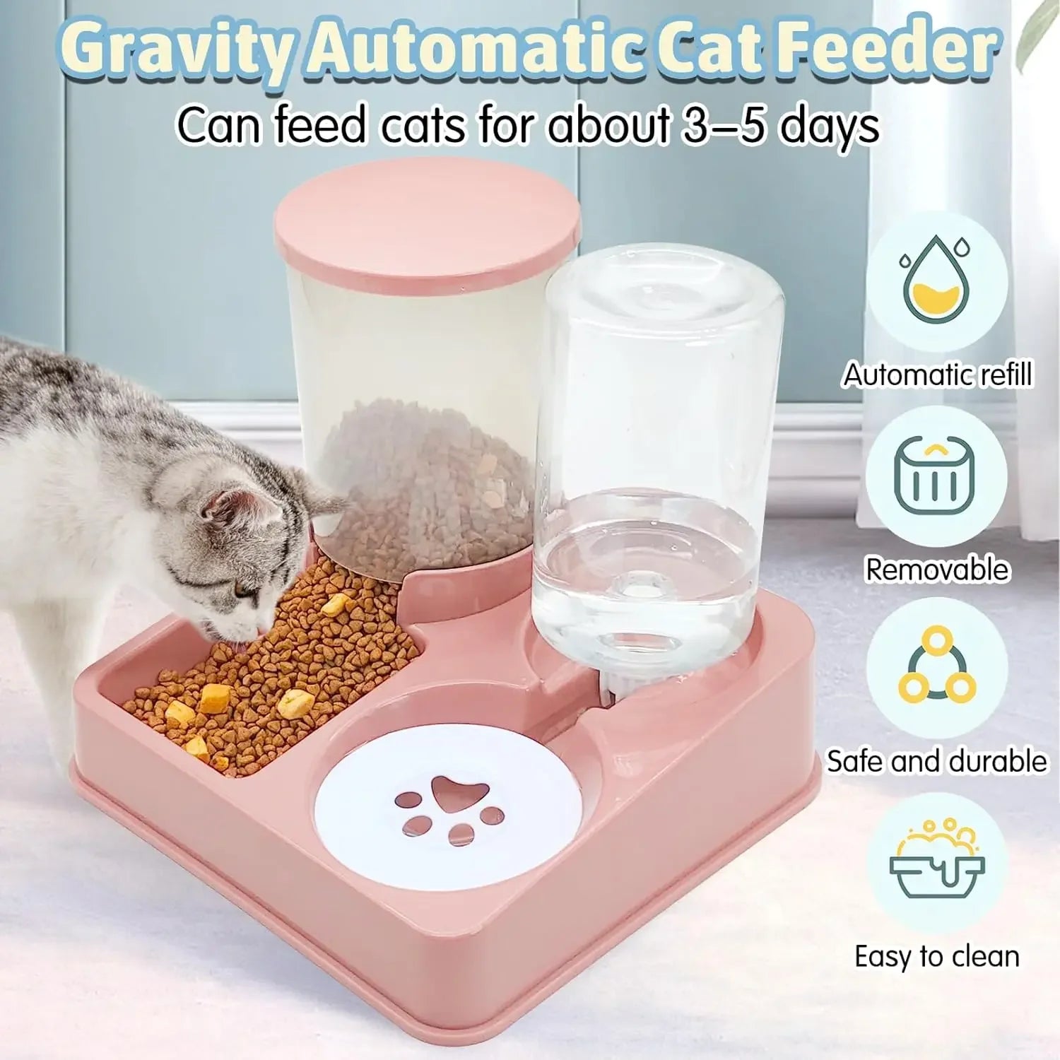 Automatic Dog Cat Feeder and Water Dispenser - Love My Pet