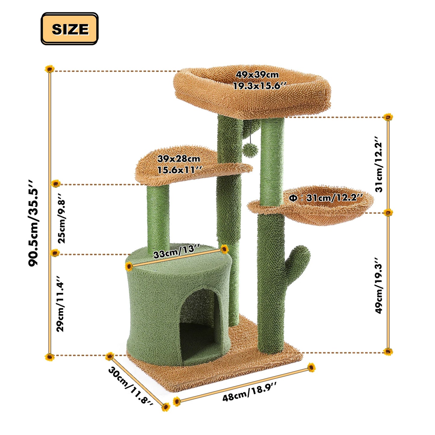 Cactus Cat Tree Houses Scratching Post