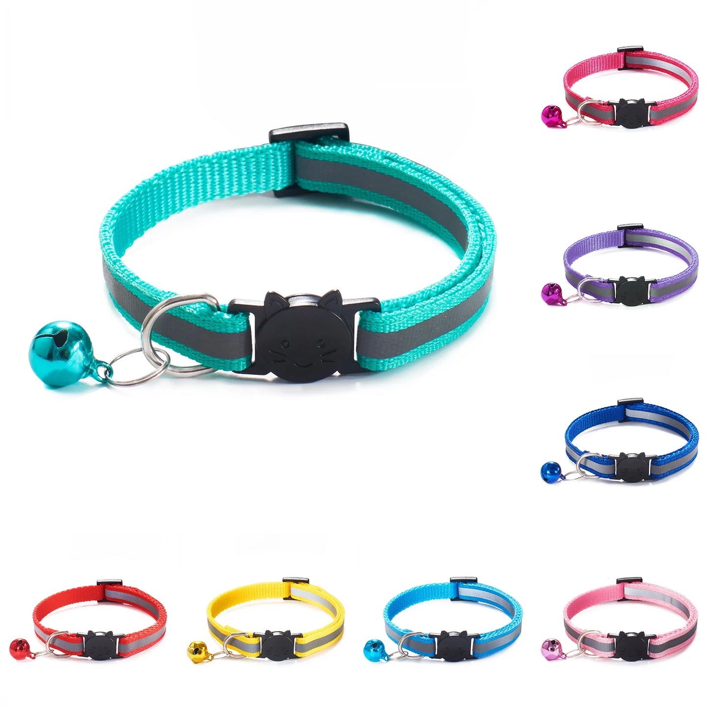 Reflective Colorful Breakaway Cat Collar with bell - Love My Pet