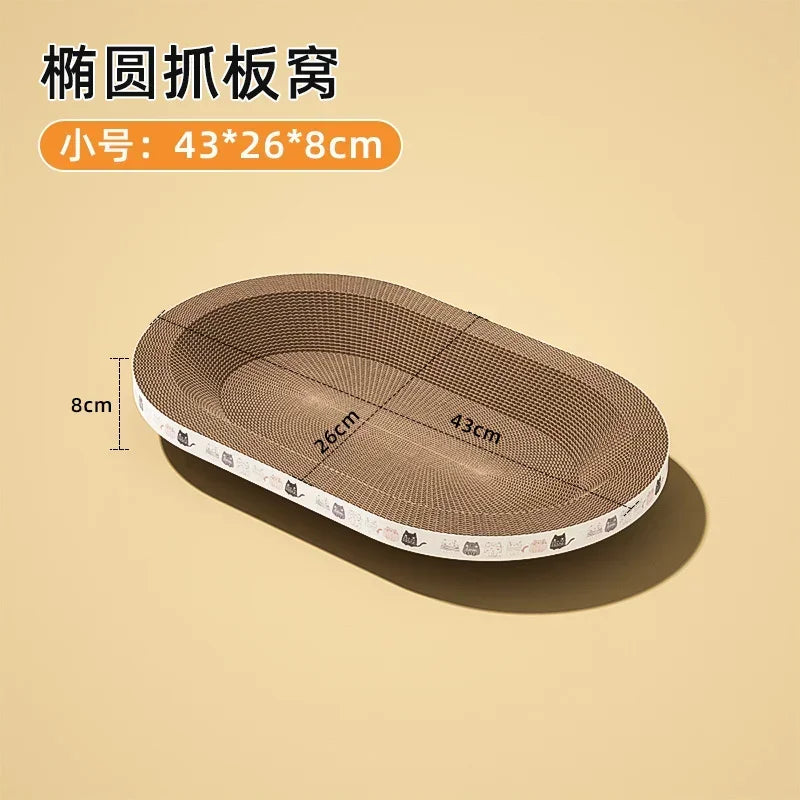 Durable Corrugated Oval Cat Scratching Board