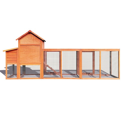 Large Wooden Chicken Coop, Outdoor Chicken Coop With Nest Box