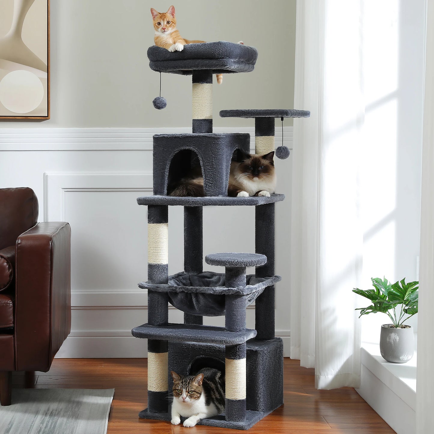 Multi-Level Cat Tree Cat Tower with Scratching Post