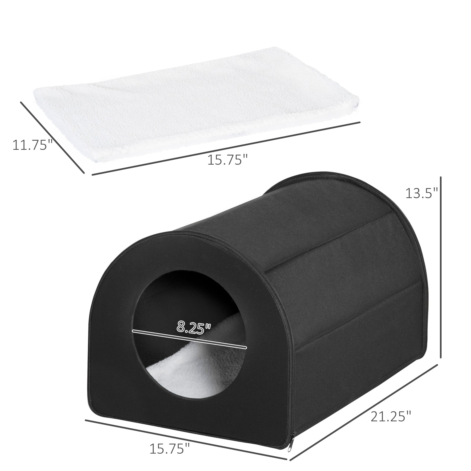 Winter Portable Heated Double Wide Water-Resistant Indoor Outdoor Cat House