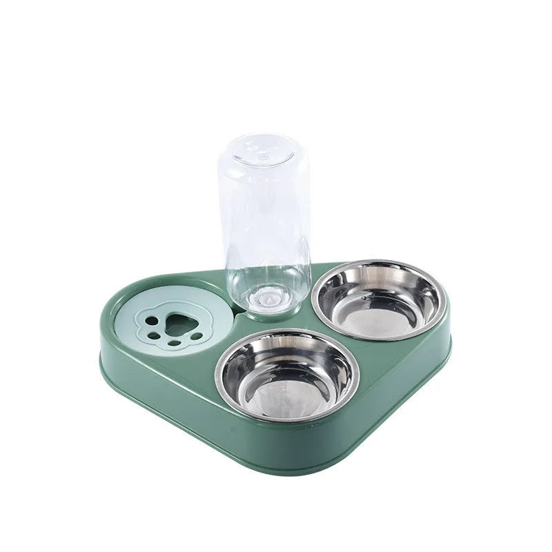 3 In 1 Pet Food Bowl with Bottle for Automatic Drinking