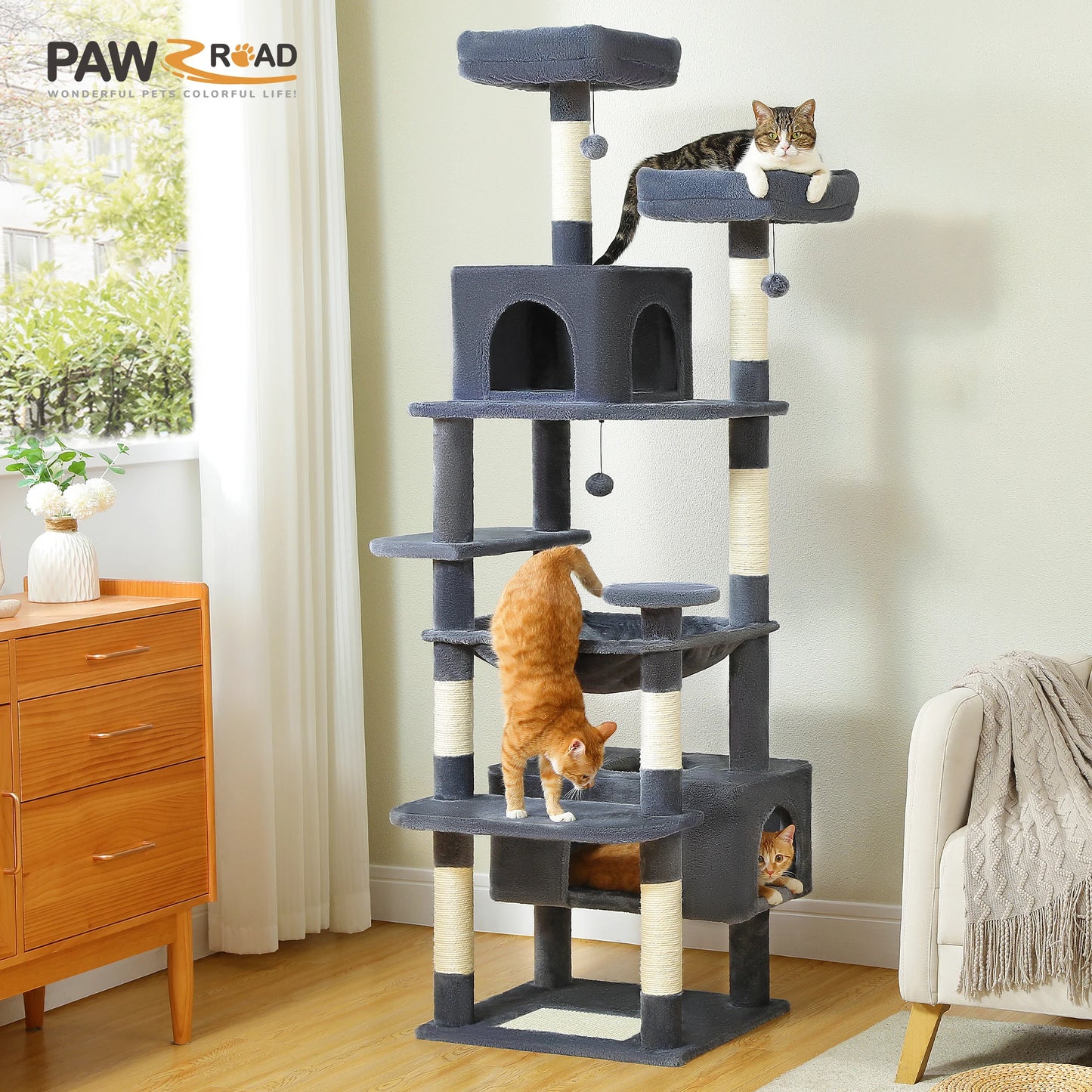 Large Cat Tower with Sisal Scratching Posts