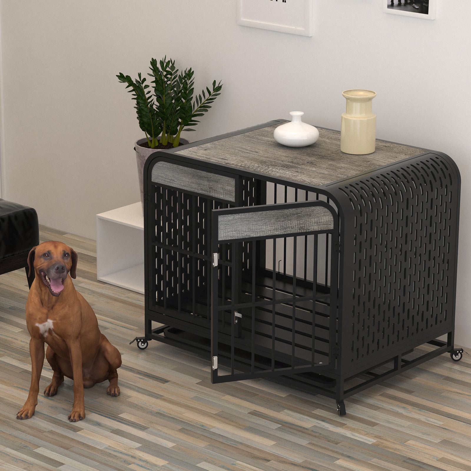 Heavy Duty Wooden Dog Crate Furniture Table