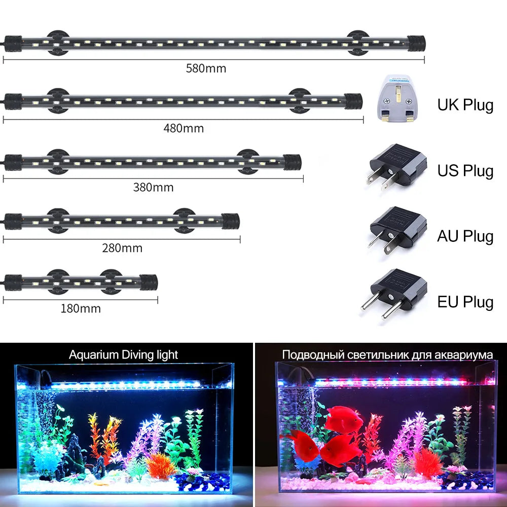 Aquarium Light LED Waterproof Fish Tank Clip Light 90-260V