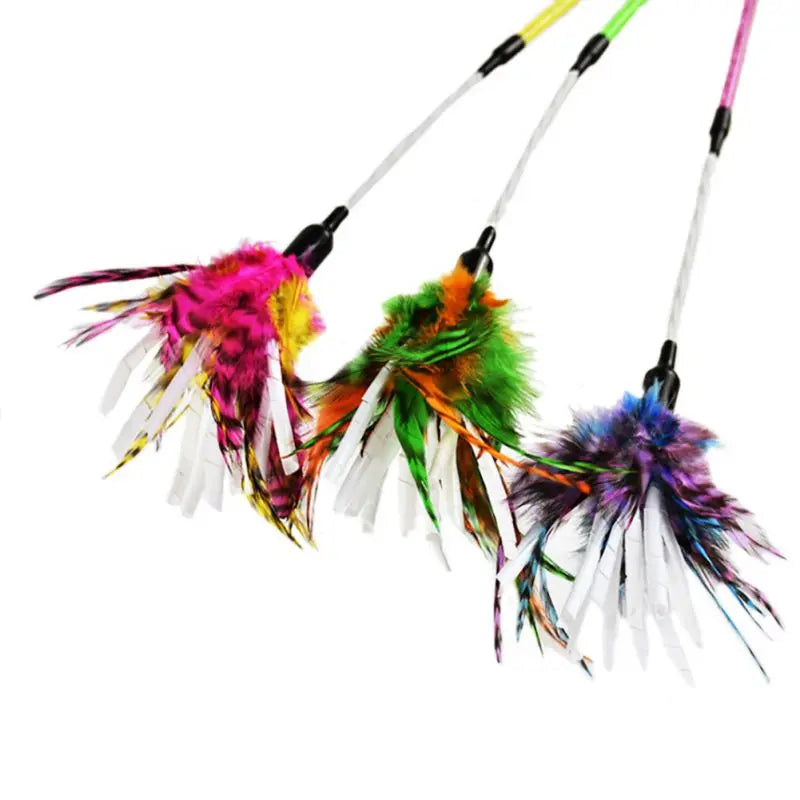 Cat Wand Toy Feather Teaser Stick