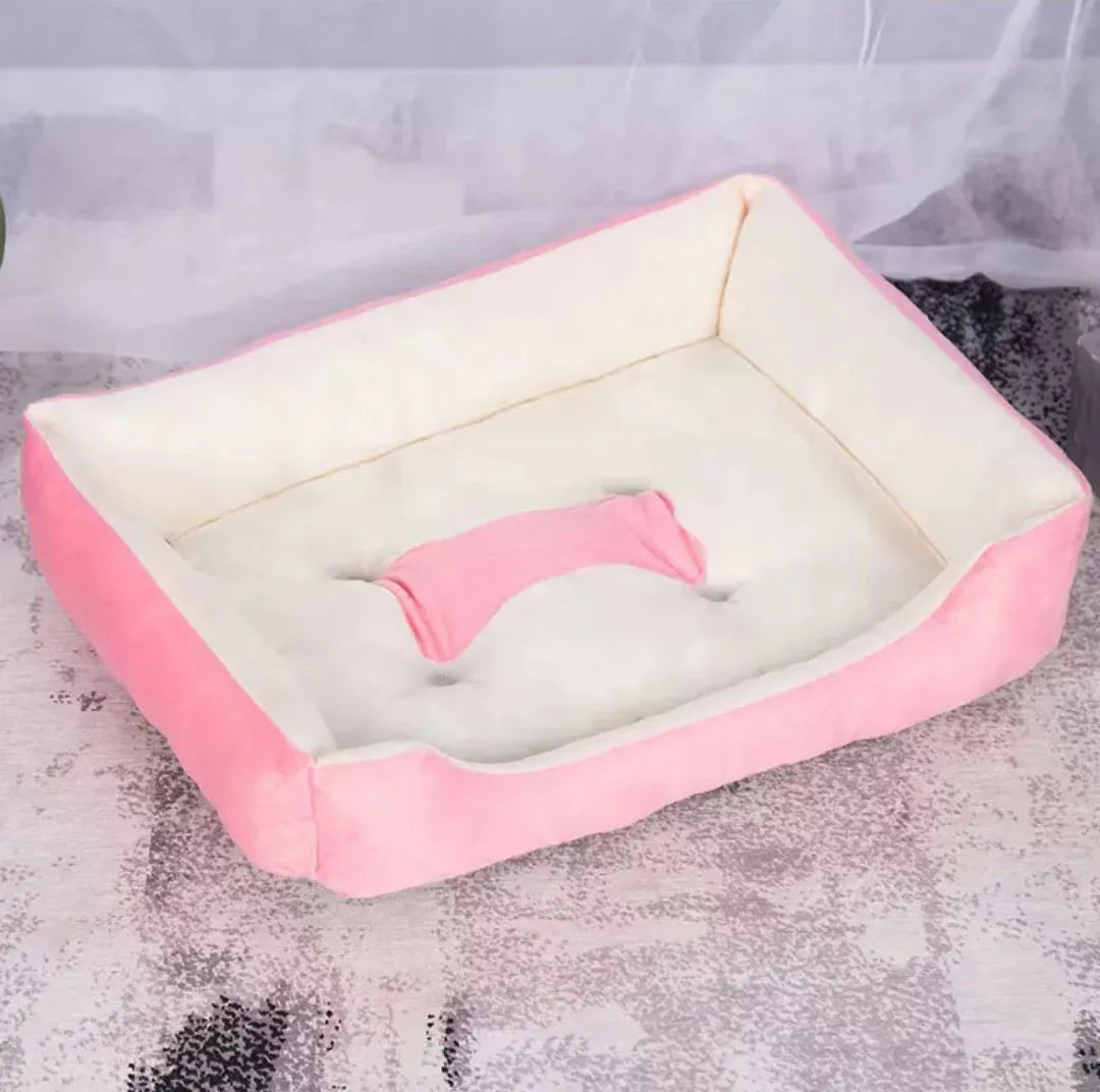 Pet Bed Soft Fleece Bone Design