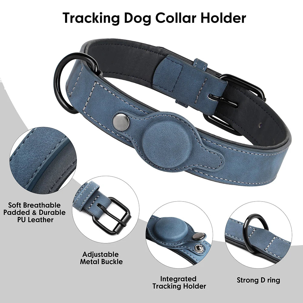 Leather Dog Collars Anti-lost Pet GPS Tracker