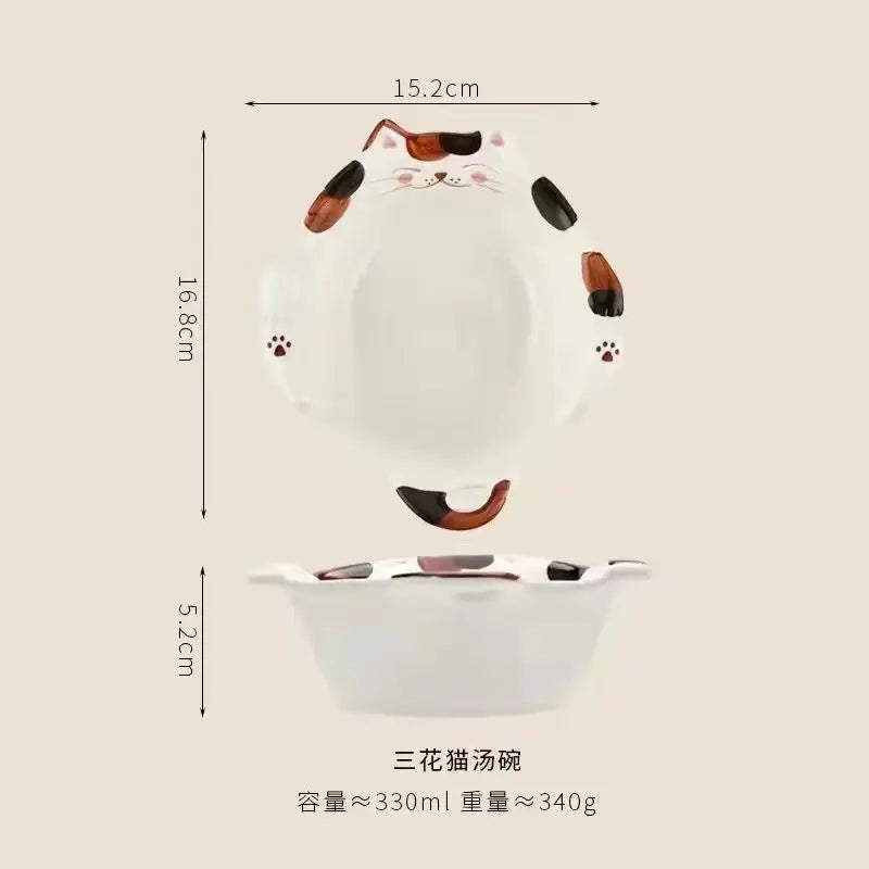 Adorable Cat-Themed Ceramic Bowl