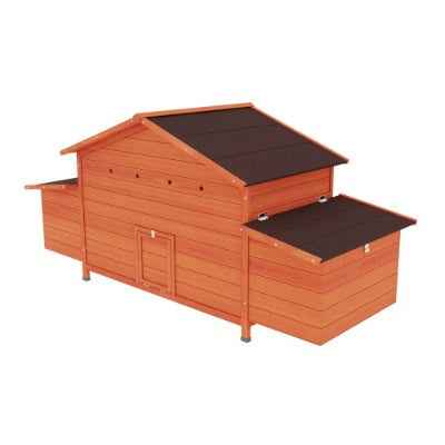 Large Wooden Chicken Enclosure For Outdoor With 2 Sides Nesting Boxes,2 Free-range Doors Leakproof Tray