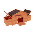 Large Wooden Chicken Enclosure For Outdoor With 2 Sides Nesting Boxes,2 Free-range Doors Leakproof Tray