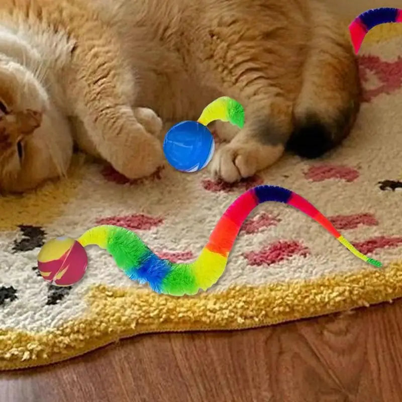 3pcs Interactive Cat Toy, Ball With Colorful Caterpillar