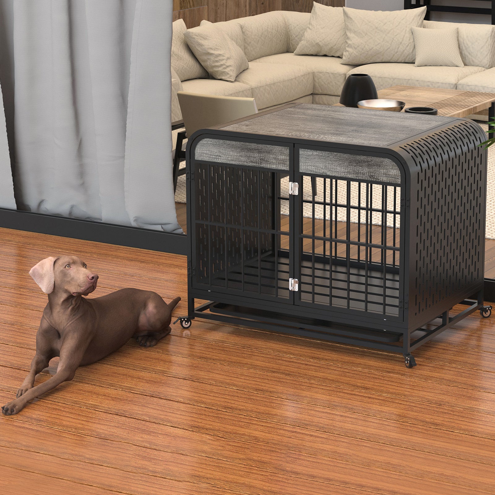 Heavy Duty Wooden Dog Crate Furniture Table