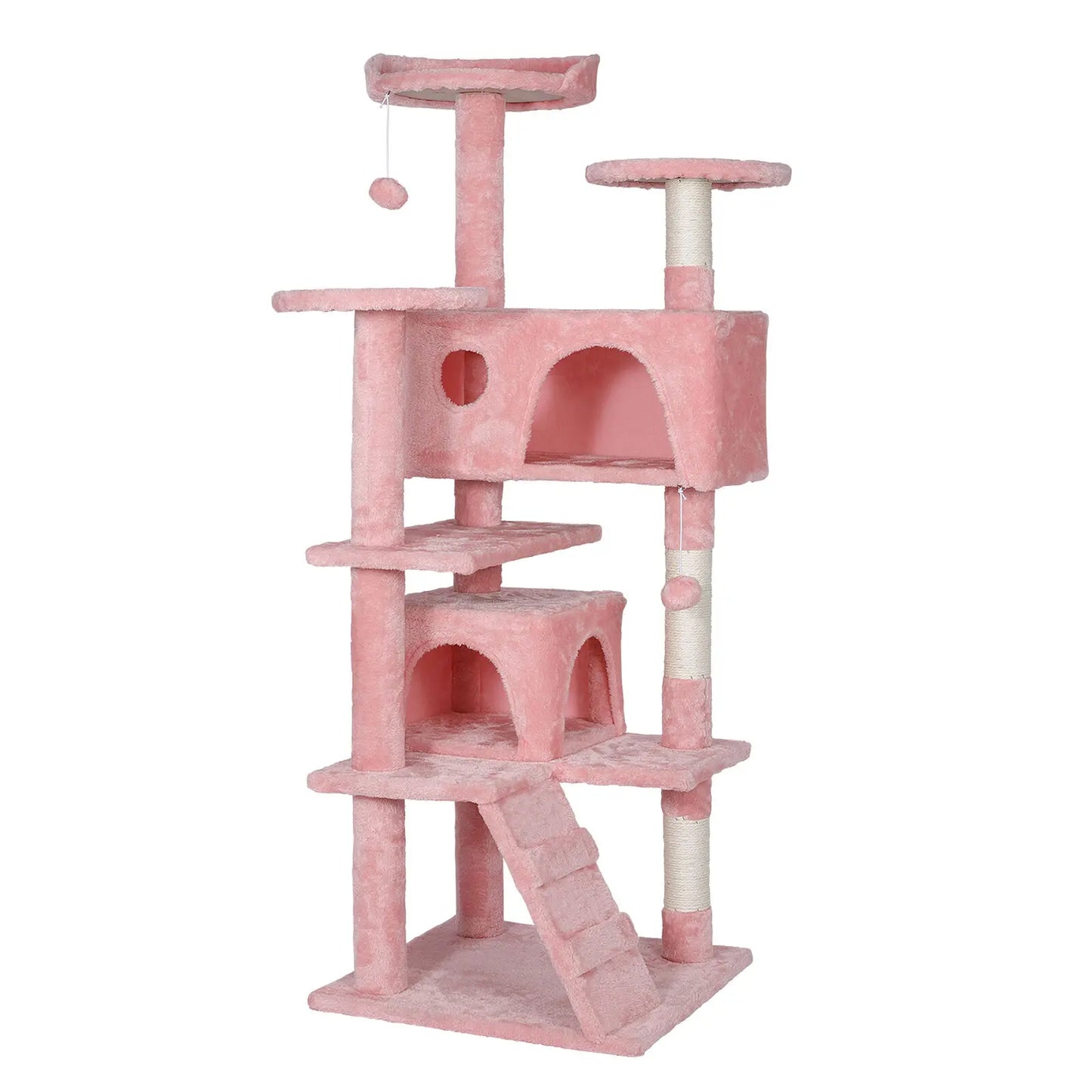 55'' Pink Cat Condo Tower with Scratching Post