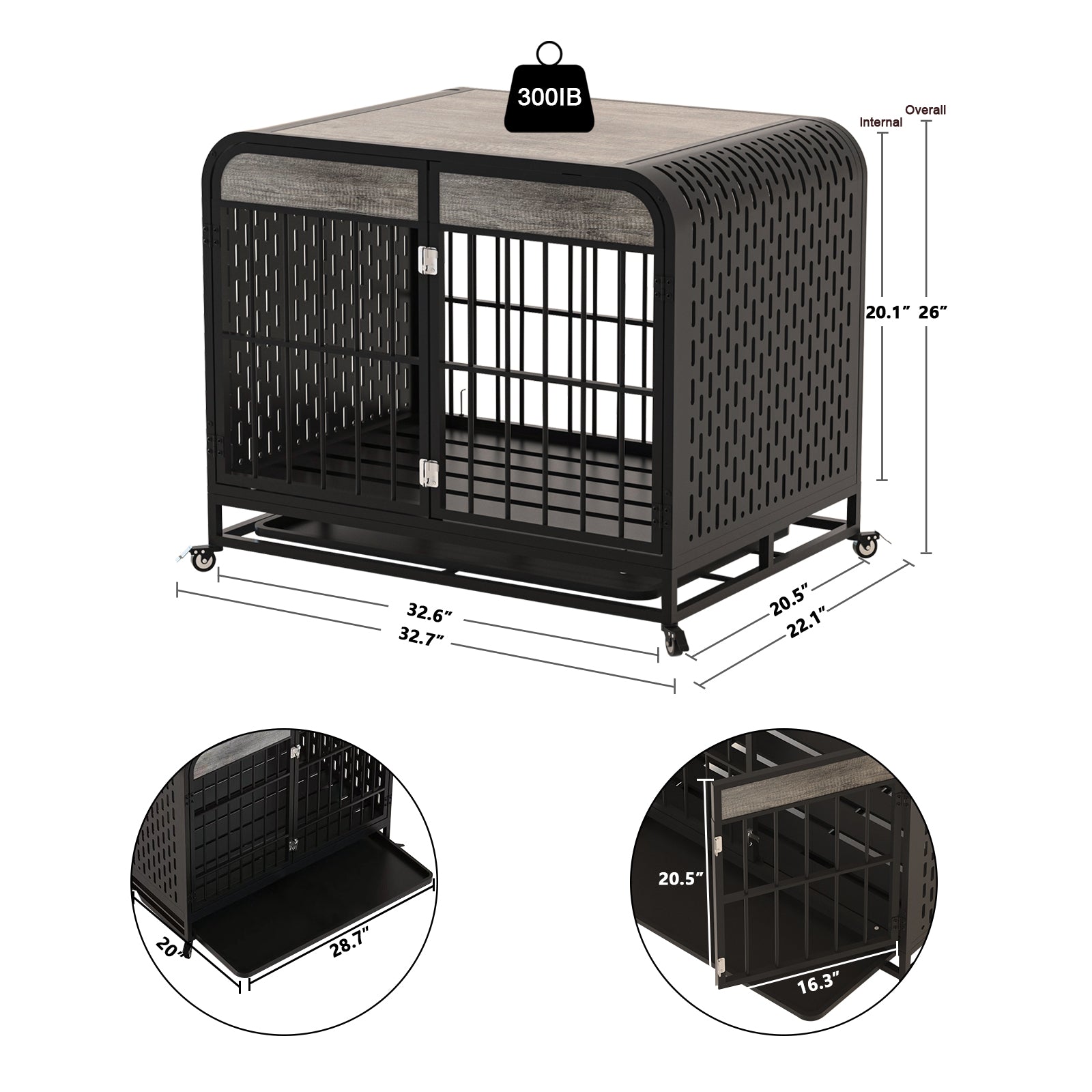 Heavy Duty Wooden Dog Crate Furniture Table