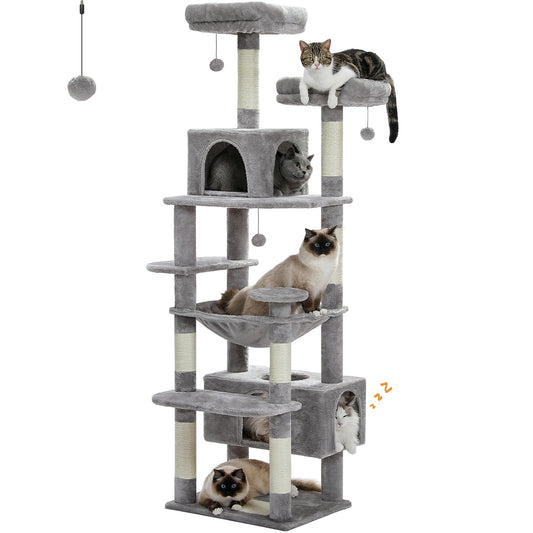 Large Cat Tree Tower With Sisal-Covered Scratching Posts