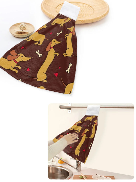 Dachshund Brown Hand Towels